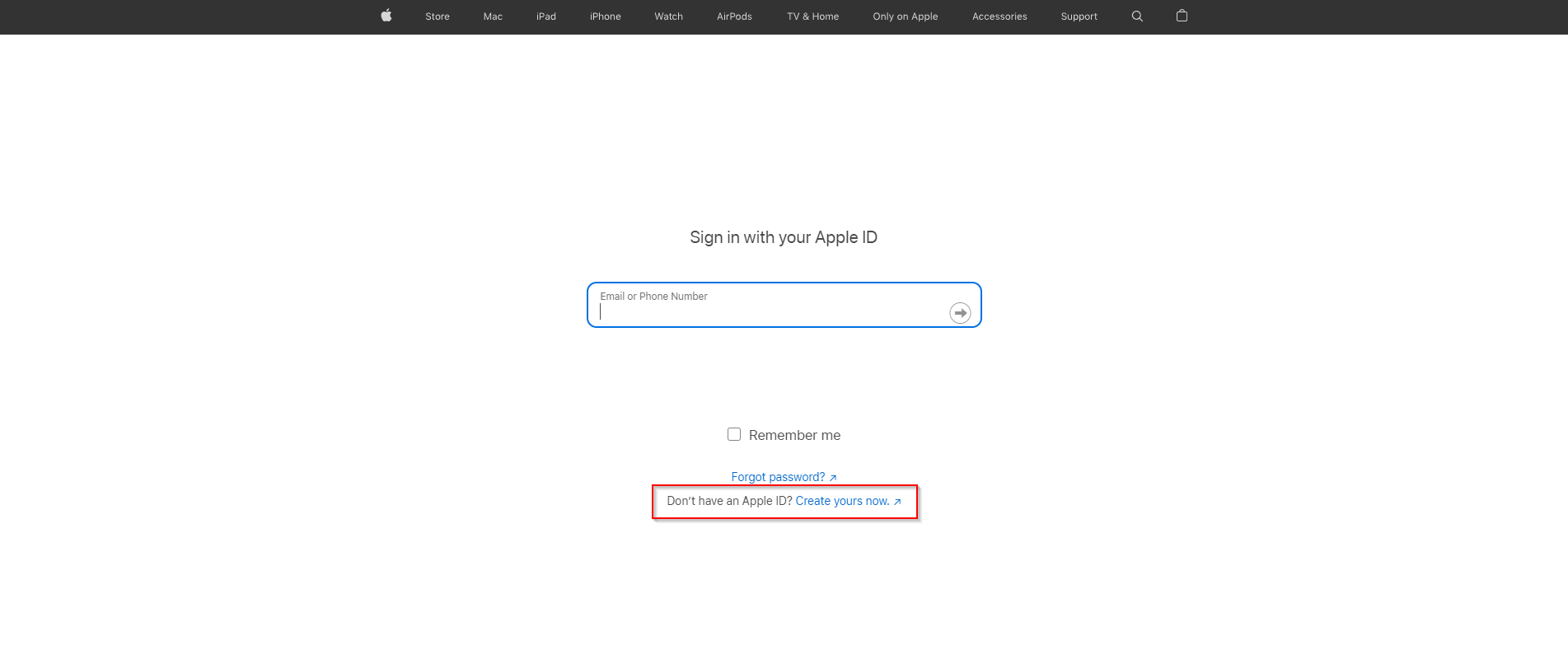Apple Push Certificates Portal sign-in